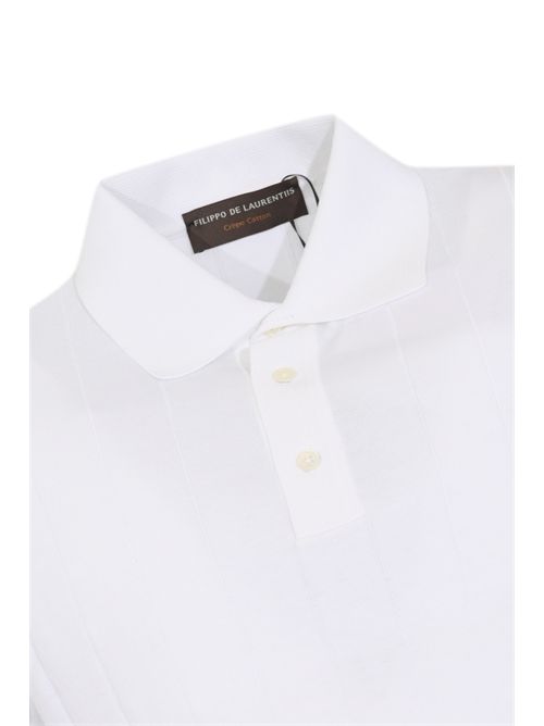 Polo in cotone a costa piatta Bianco FILIPPO DE LAURENTIIS | PL1MC CR14C001